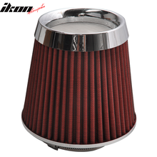 Load image into Gallery viewer, Universal Fit Honda Mesh 3 Inch Cold Air Intake Cone Filter Red/Chrome