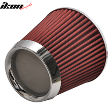 Load image into Gallery viewer, Universal Fit Honda Mesh 3 Inch Cold Air Intake Cone Filter Red/Chrome
