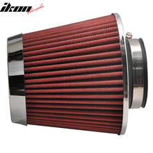 Load image into Gallery viewer, Universal Fit Honda Mesh 3 Inch Cold Air Intake Cone Filter Red/Chrome