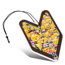 Load image into Gallery viewer, Young Leaf Emoji Black Squash Paper Hanging Air Freshener