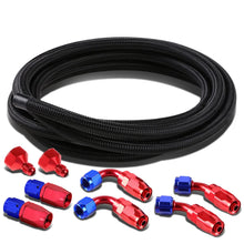 Load image into Gallery viewer, Universal Fuel Tank Fittings with Braided Stainless Steel Feed Return Line 10AN to AN6 - Black Nylon Stainless Steel
