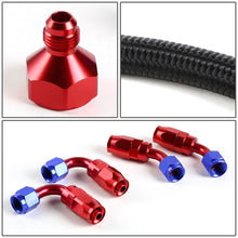 Load image into Gallery viewer, Universal Fuel Tank Fittings with Braided Stainless Steel Feed Return Line 10AN to AN6 - Black Nylon Stainless Steel