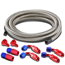Load image into Gallery viewer, Universal Fuel Tank Fittings + Braided Feed Return Line 10AN to AN6 Stainless Steel