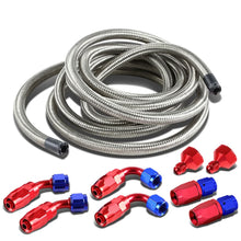 Load image into Gallery viewer, Universal Fuel Tank Fittings + Braided Feed Return Line 10AN to AN6 Stainless Steel