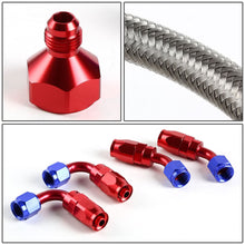 Load image into Gallery viewer, Universal Fuel Tank Fittings + Braided Feed Return Line 10AN to AN6 Stainless Steel