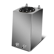 Load image into Gallery viewer, 3 Gallon Aluminum Fuel Cell Gas Tank - Black Cap Polished Bottom Feed