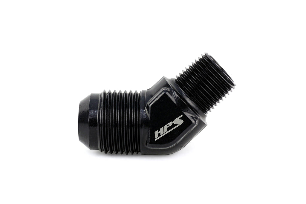 HPS Performance AN Flare -8 to 3/8 NPT 45 Degree Adapter AN823-8