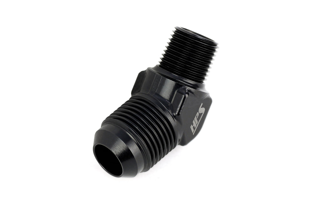 HPS Performance AN Flare -6 to 3/8 NPT 45 Degree Adapter AN823-6-6