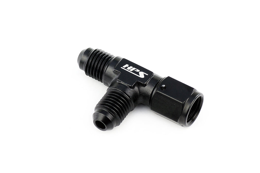HPS Performance AN9261-4 Male to Female AN Tee for inline splits or connections.