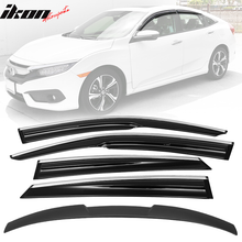 Load image into Gallery viewer, 2016-2021 Honda Civic X 10th Gen Roof Spoiler MUG Window Visor Chrome