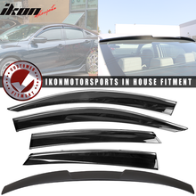 Load image into Gallery viewer, 2016-2021 Honda Civic X 10th Gen OE Roof Spoiler + Window Visors ABS