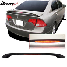 Load image into Gallery viewer, 06-11 Honda Civic Sedan OE Style Matte Black Rear Spoiler Wing LED ABS