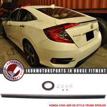 Load image into Gallery viewer, 2016-2021 Honda Civic 4Dr Sedan Rear Trunk Spoiler Ducktail Wing Lip