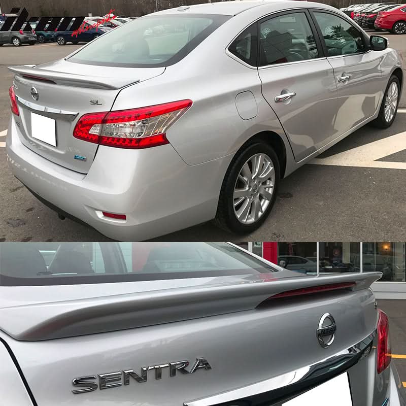 2013-2019 Nissan Sentra Rear Spoiler Wing LED Brake Light Matte Black