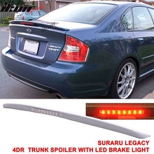 Load image into Gallery viewer, 05-09 Subaru Legacy Sedan Black Rear Spoiler Wing LED Brake Light FRP