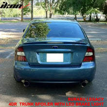 Load image into Gallery viewer, 05-09 Subaru Legacy Sedan Black Rear Spoiler Wing LED Brake Light FRP
