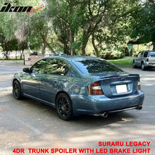 Load image into Gallery viewer, 05-09 Subaru Legacy Sedan Black Rear Spoiler Wing LED Brake Light FRP