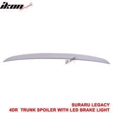 Load image into Gallery viewer, 05-09 Subaru Legacy Sedan Black Rear Spoiler Wing LED Brake Light FRP
