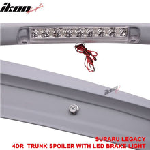 Load image into Gallery viewer, 05-09 Subaru Legacy Sedan Black Rear Spoiler Wing LED Brake Light FRP