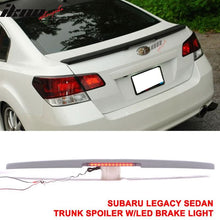 Load image into Gallery viewer, 10-14 Subaru Legacy Sedan Black Rear Spoiler Wing LED Brake Light FRP
