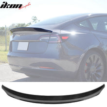Load image into Gallery viewer, 2017-2023 Tesla Model 3 J Style Gloss Black Rear Trunk Spoiler Lip ABS