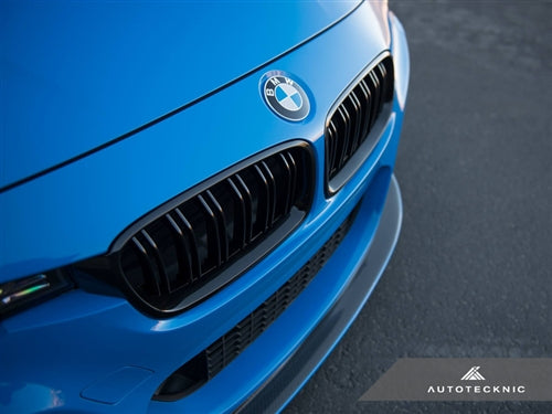 AutoTecknic Dual-Slats Stealth Black Front Grille Set - F30 3-Series
