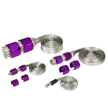 Load image into Gallery viewer, Universal Stainless Steel Braided Hose Set - Purple
