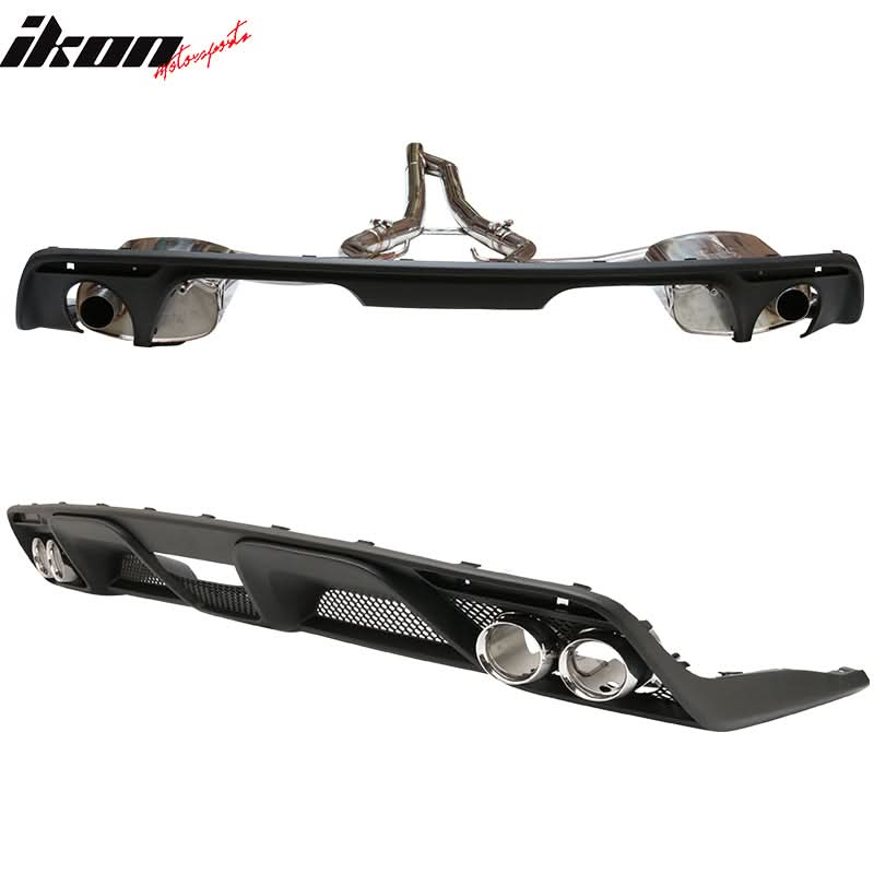 2015-2017 Ford Mustang GT-350 Style Rear Diffuser W/ Dual Catback Tips