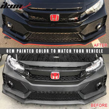 Load image into Gallery viewer, 2016-2021 Honda Civic Type-R Style Front Bumper &amp; Lip Gloss Black Red