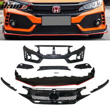 Load image into Gallery viewer, 2016-2021 Honda Civic Front Bumper + Grille + Lip Gloss Black Type-R