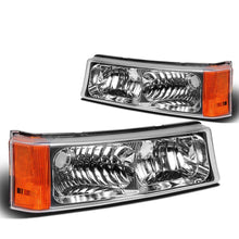 Load image into Gallery viewer, 03-07 Chevrolet Avalanche Silverado Chrome Amber Bumper Lights 2PC