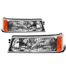 Load image into Gallery viewer, 03-07 Chevrolet Avalanche Silverado Chrome Amber Bumper Lights 2PC