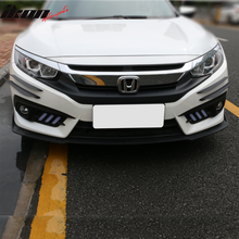 Load image into Gallery viewer, Universal Fit 40CM 2PC Front Bumper Lip Canards Carbon Texture PP