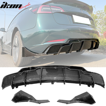 Load image into Gallery viewer, 2017-2024 Tesla Model 3 Rear Diffuser with Aprons  IKON Style 3PC
