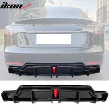 Load image into Gallery viewer, 2017-2024 Tesla Model 3 IKON Style Rear Diffuser W/ LED PP