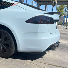 Load image into Gallery viewer, 2021-2024 Tesla Model S Gloss Black V Rear Bumper Lip Carbon Fiber