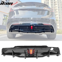 Load image into Gallery viewer, 2020-2024 Tesla Model Y Rear Diffuser IKON Style W/ LED PP