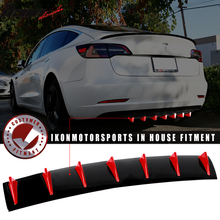 Load image into Gallery viewer, 33" x 6" Universal Rear Bumper Diffuser Lip 7 Shark Fins Under