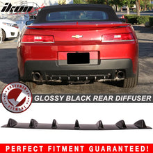 Load image into Gallery viewer, 2014-2015 Chevy Camaro V6 7 Fins Gloss Black Rear Bumper Diffuser ABS