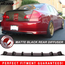 Load image into Gallery viewer, Infiniti G35 M25 M37 Sedan 7 Fin Matte Black Rear Bumper Diffuser ABS