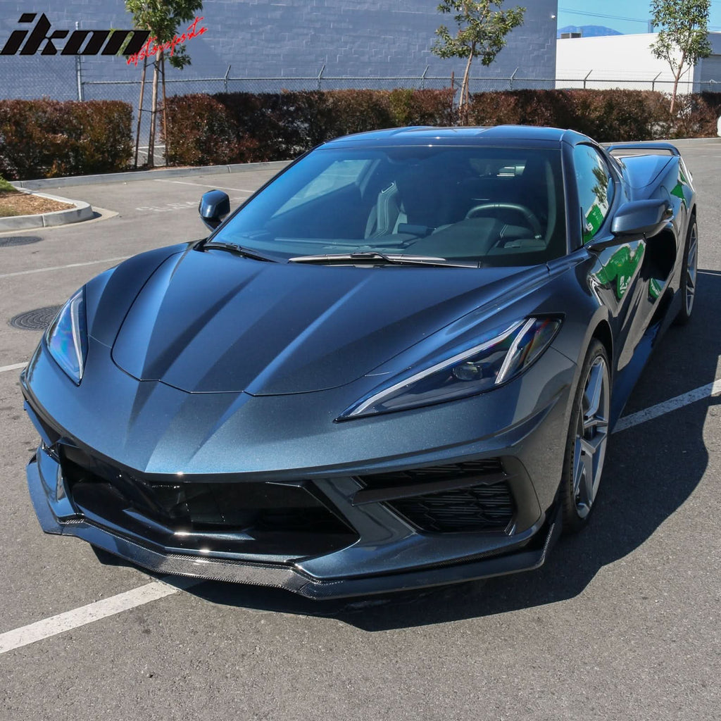 2020-2025 Chevy Corvette C8 5VM Style Front Bumper Lip Carbon Fiber