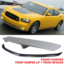 Load image into Gallery viewer, Fits 06-10 Dodge Charger Front Bumper Lip + Rear Auto Spoiler