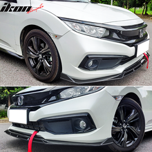 Load image into Gallery viewer, 2019-2021 Honda Civic IKON V3 Style Front Bumper Lip Chin Spoiler 2PC