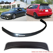 Load image into Gallery viewer, Fits 92-95 Civic 3Door BYS PU Front Bumper Lip Spoiler + Roof Spoiler
