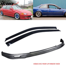 Load image into Gallery viewer, Fits Honda Civic 92-95 EG 2Dr/3Dr Front Bumper Lip + Window Visor