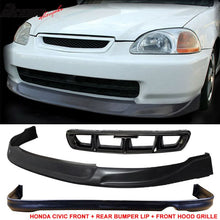 Load image into Gallery viewer, Fits Civic 96-98 2 Front Rear Bumper Lip + Mugen Front Grille