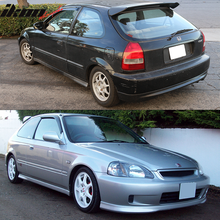 Load image into Gallery viewer, Fits 96-98 Honda Civic 3Dr T-R Front + Rear Bumper Lip + Window Visors