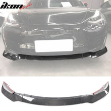 Load image into Gallery viewer, 2017-2023 Tesla Model 3 Track Pack Gloss Black Front Lip Carbon Fiber