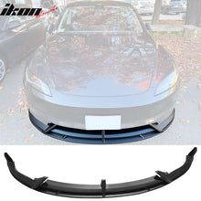 Load image into Gallery viewer, 2024-2025 Tesla Model 3 IKON2 Style Front Bumper Lip Matte Black PP