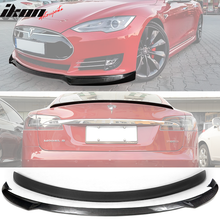 Load image into Gallery viewer, 2012-2016 Tesla Model S Front Bumper Lip &amp; OE Trunk Spoiler CF